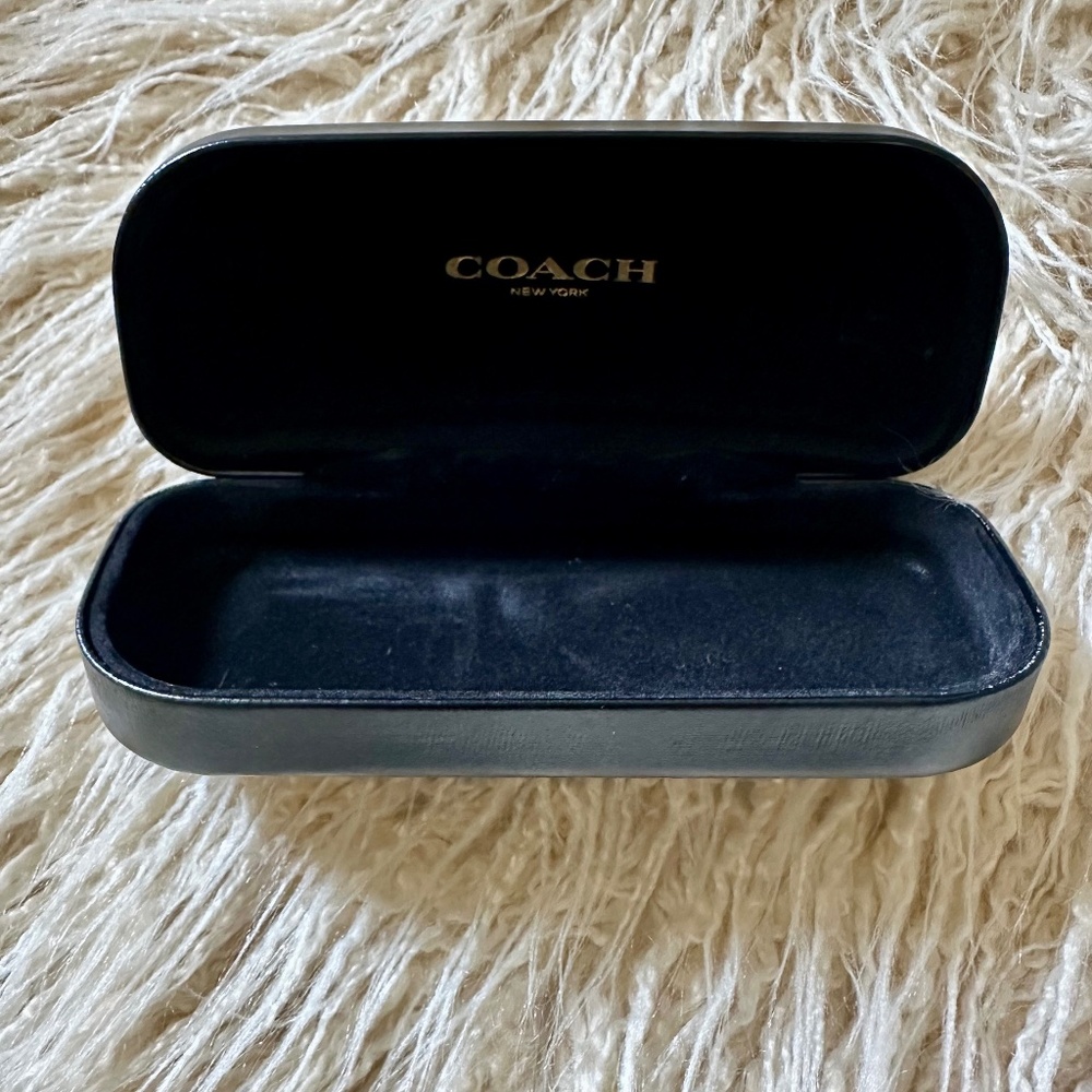 Coach Case Black Sunglasses/Eyeglasses, Only Hard Case Leather 6" X 3"